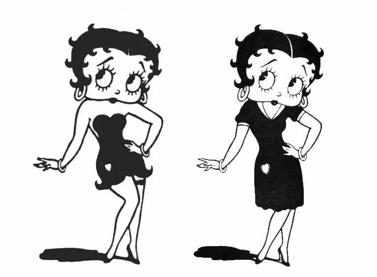 Betty Boop before and after the Hays Code.